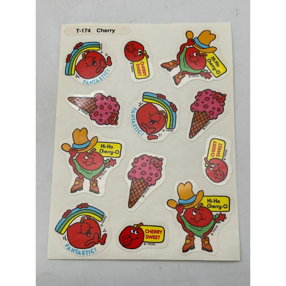 Vintage TREND Scratch & Sniff Sticker Sheet T-174 Cherry
